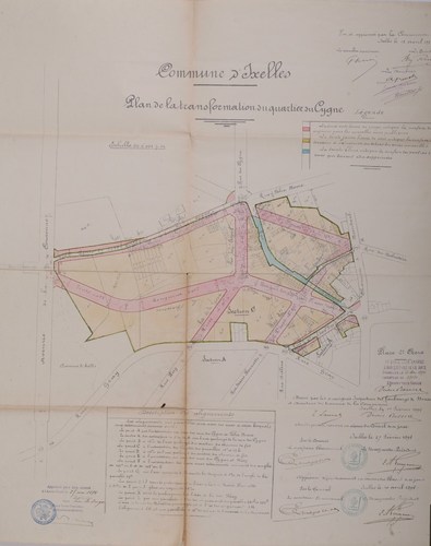 [i]Plan de la transformation du quartier du Cygne[/i], inspecteur der wegen Victor Besme, K.B. van 25.05.1894, GAE/OW 46.