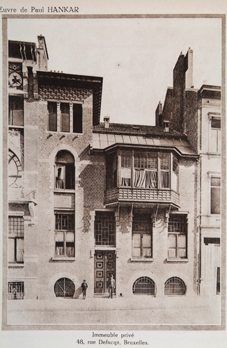 Rue Defacqz 50, façade avant l’exhaussement de 1904 (La Cité, Juin 1923, s.p.)