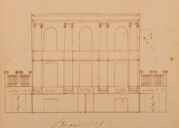 Rue Goffart 44-50, Carré Vannot, élévation façade avant, ACI/Urb. 154-44-50 (1842).