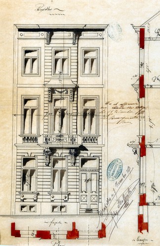 Rue de la Longue Haie 38, élévation, ACI/Urb. 209-38 (1871).