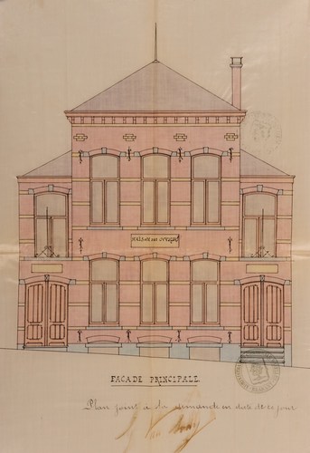 Rue Sans Souci 132, ancienne [i]Maison des ouvriers, La Paix[/i], élévation, ACI/Urb. 270-132 (1889).