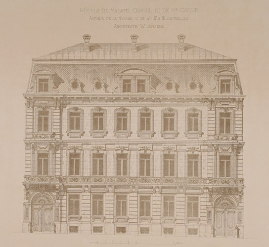 Avenue de la Toison d’Or 17 et 18, maisons détruites, architecte Wynand Janssens ([i]L’Émulation[/i], 11, 1878, pl. 10).