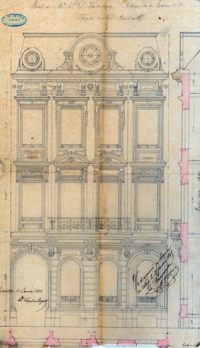 Guldenvlieslaan 21, gesloopte huis Vanden Corput n.o.v. arch. Désiré Dekeyser, GAE/DS 286-21 (1865).