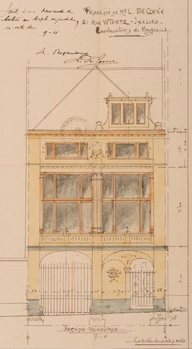 Rue Wiertz 21, élévation d'origine,, ACI/Urb. 320-21 (1911).