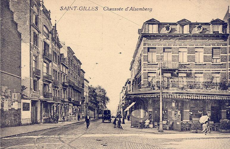 Chaussée d'Alsemberg (Collection cartes postales Dexia Banque, v. 1930).