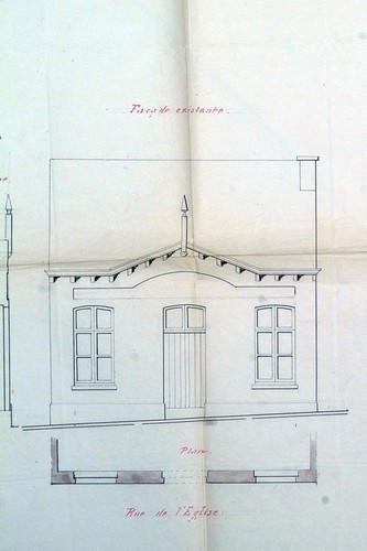 Rue de l'Eglise Saint-Gilles 26, élévation de la façade avant exhaussement, ACSG/Urb. 422 (1851)