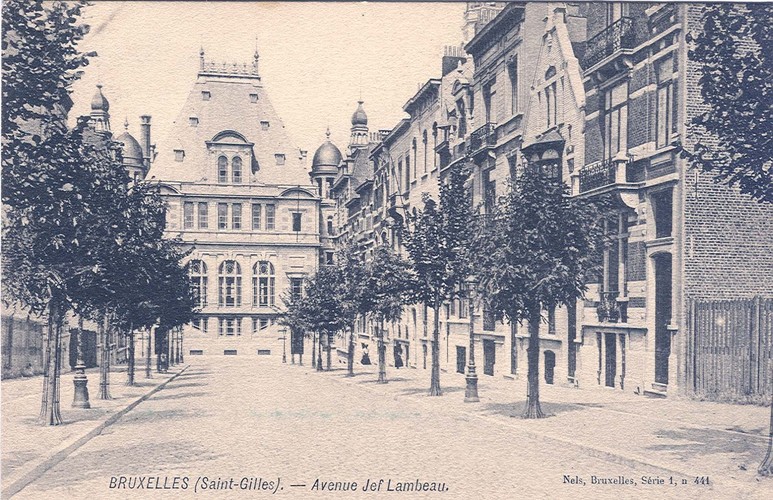 Jef Lambeauxlaan vanuit Antoine Bréartstraat (Verzameling van Dexia Bank, s.d.)