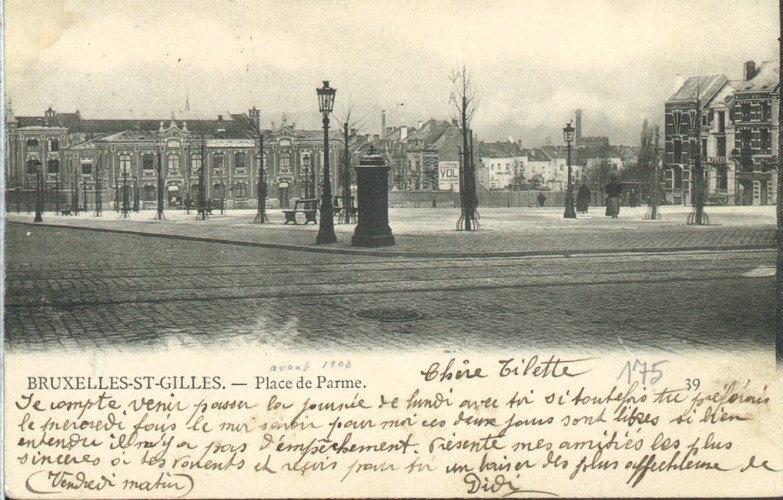 Place Louis Morichar (Collection cartes postales A. van Bellingen, v. 1900).