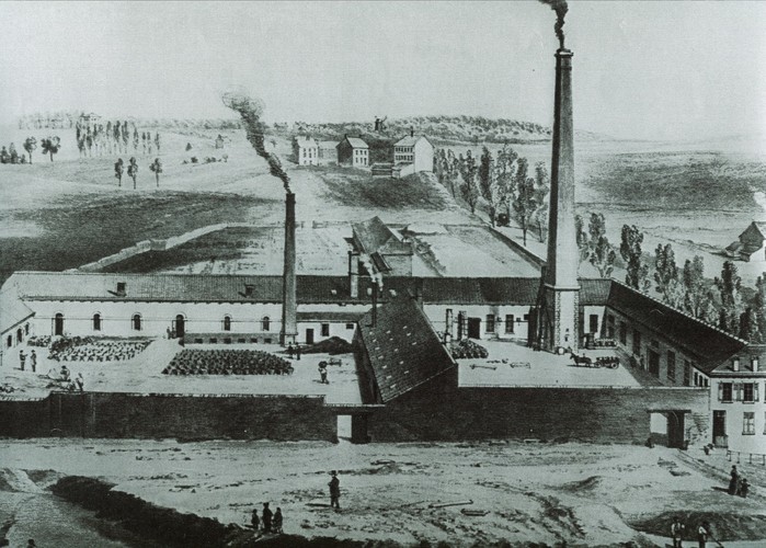 Fabriek Vander Elst, tekening ca 1865 (CHDStG).