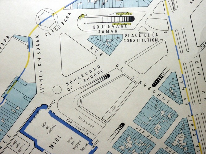 Detail van algemeen plan van de gemeente Sint-Gillis van 1958, GASG/OW (niet geklasserd fonds).