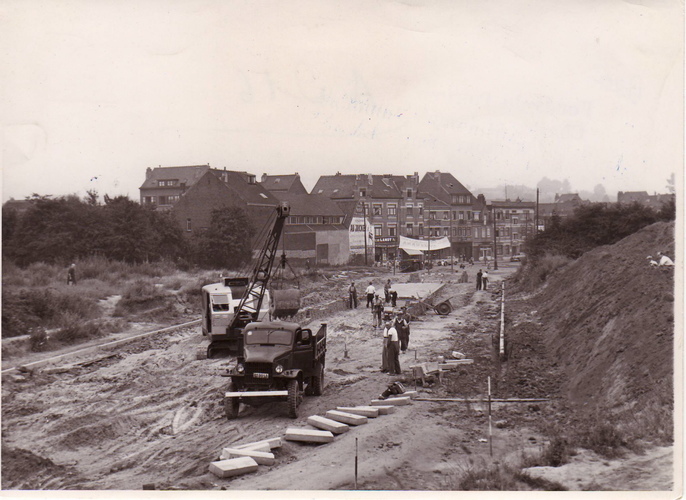 L’avenue de Hinnisdael en construction, juin 1952, ACWSP/SP (fonds non classés)