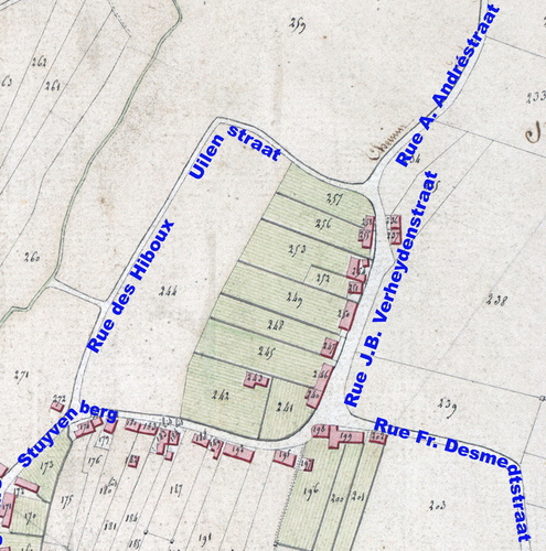 La rue des Hiboux sur l’Atlas communal de 1808