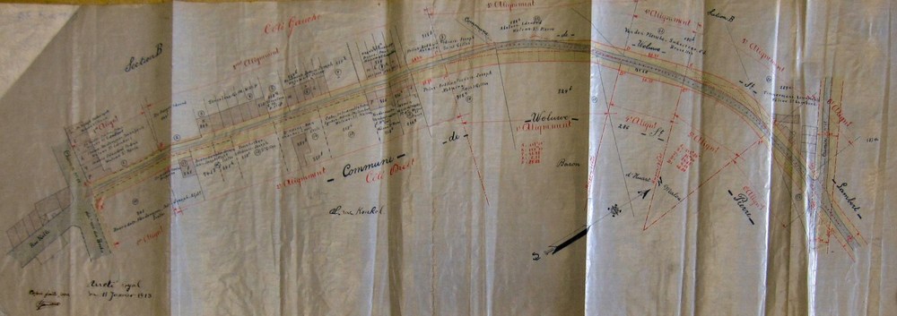 Plan général pour l'élargissement du premier tronçon de la rue Konkel annexé à l'AR du 11.01.1913, ACWSP/Urb. alignements 7 Konkel.