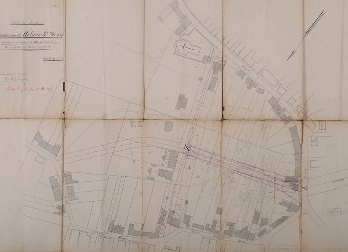 Le tracé de la rue Jean-Baptiste Lepage, approuvé par l’arrêté royal du 18.11.1907 (ACWSP/Urb. alignement 25)