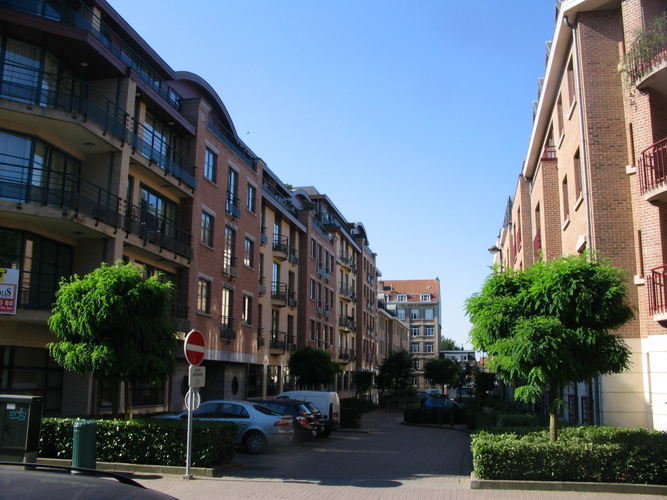 Allée de la Minerva, vue depuis l’avenue du Collège Saint-Michel vers la rue Saint-Hubert, 2006