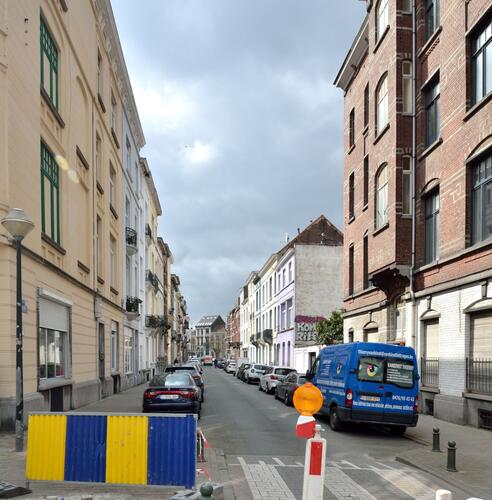Rue Fernand Bernier, vue générale depuis le rond-point vers l’avenue du Roi , 2019