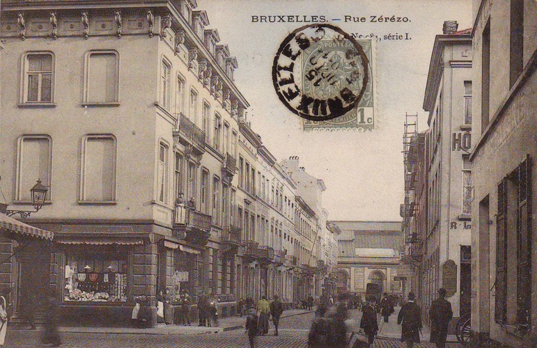 L'ancienne rue Zérézo vers l'anc. Gare du Nord, act. rue Georges Matheus, s.d. (Collection de Dexia Banque)