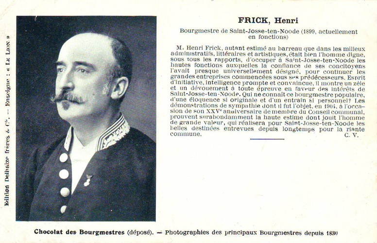 Le bourgmestre Henri Frick, vers 1905 (Collection de Dexia Banque)