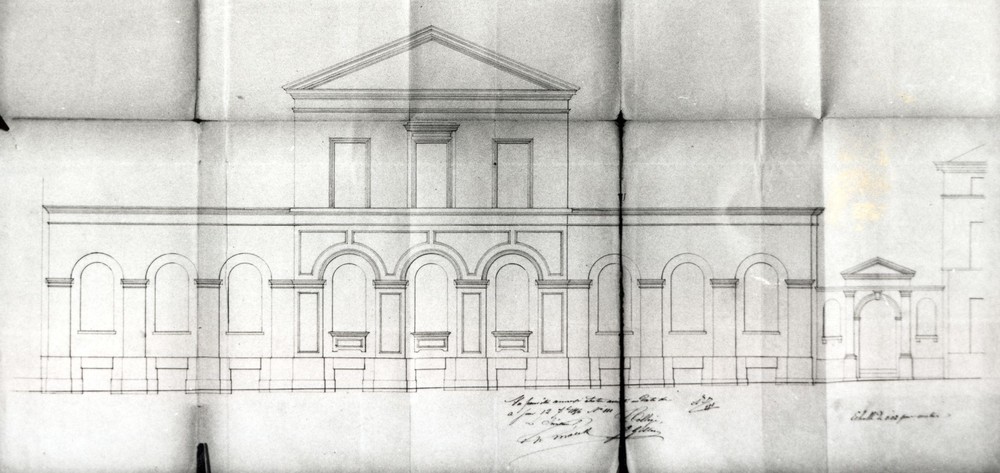Rue Verte, Hospice Névraumont. Projet de 1856 (ACSJ/Urb./TP 111).