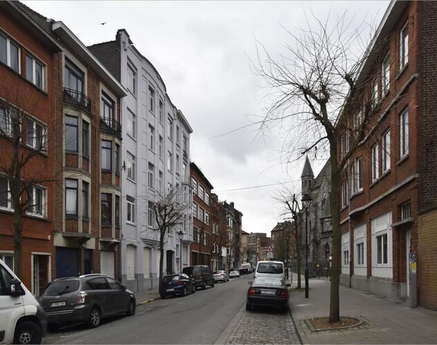 Rue de l’École Moderne, vue vers la rue Eloy, (© ARCHistory, 2019)
