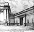 Ontwerp van een verbindingsmuur tussen de triomfboog van het Jubelpark en de grote hallen, in 1909 ontworpen door Charles Girault (Verzameling Archives nationales de France, reproductie AAM)