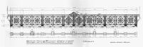 Projet de grille pour l’entrée orientale du parc du Cinquantenaire, dressé en 1933 par G. De Cuyper et Ch. Tussart (BOAS, S., CORTEN, I., 2003, p. 14)