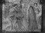 Mozaïekpaneel van de halfcirkelvormige zuilengalerij van het Jubelpark, tekening van Émile Vloors met de voorstelling van het Geestelijke Leven, © KIK-IRPA Brussel