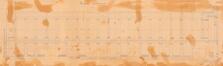 De halfcirkelvormige zuilengalerij van het Jubelpark, tekening uit 1887 van Gédéon Bordiau, opstand in de richting van Tervuren (ARA/Ministerie van Openbare Werken, Administratie van Gebouwen, Kaarten en Plannen van Overheidsgebouwen, 27-40)