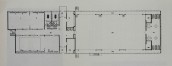 Bâtiment E1, plan de 1965, niveau comprenant le grand hall des sports (24) mais aussi les espaces dévolus à l’escrime (1), à la boxe (2), au judo (19) et à la lutte (20) (Architecture, 62, 1965, p. 806-807)