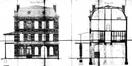 Kerkeveldstraat 2, gare de Laeken, opstand achteraan en doorsnede, 15.07.1879, (© verzameling NMBS)