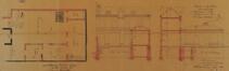 Vandeweyerstraat 66, plan, gevels en doorsnedes van de bijgebouwen, GAS/DS 261-66 (1888)