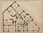 Rue Alexandre Markelbach 2-4 – avenue Clays 2-8, plan du rez-de-chaussée (Bâtir, 1935, 27, p. 64)