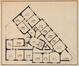 Rue Alexandre Markelbach 2-4 – avenue Clays 2-8, plan d’un étage type (Bâtir, 1935, 27, p. 65)