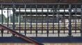 Gare de Schaerbeek, grilles en fer forgé des escaliers des quais, 2012
