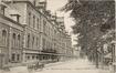 Avenue de la Couronne, hôpital militaire, façade du bâtiment principal, vers 1900 , (Collection Dexia Banque).