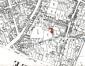 De Stassartstraat 40-46-48, detail percelenplan met aanduiding van oude kern, Popp-kaart (1858)
