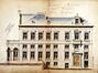 Maison communale d’Ixelles, élévation de la façade latérale, architecte Maurice Bisschops, , ACI/Urb. Hôtel communal. Pavillon Malibran. 10. Farde 101 AC (1909).