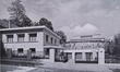 Huis Empain, oude foto van bijgebouw en garages in steunmuur van zwembad (La Technique des Travaux, 8, 1935,  p. 394)