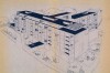 Avenue Franklin Roosevelt 250-264, élévation, schéma de masses datant de 1955, proche de la réalisation. AVBTP 77608 (1955-1957)