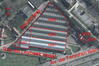 Vue aérienne de l’ancien dépôt de tram, avec indications chronologiques, Brussels UrbIS ® © - distribution CIRB, 20 avenue des Arts, 1000 Bruxelles