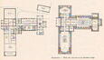 Avenue Charles Thielemans 93, plans du sous-sol et du 2e étage, projet de 1949 des architectes Vermeiren et Nicaise (Architecture, Urbanisme, Habitation, 9, 1949, p. 123)