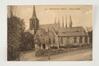 De Sint-Denijskerk vóór haar restauratie halfweg de jaren 1920. Links, het Geesthuis met zijn oorspronkelijke puntgevel (s.d.), Collectie Belfius Bank – Académie royale de Belgique ©ARB-urban.brussels