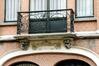 Avenue Georges Petre 17, balcon à garde-corps Art nouveau en fer forgé (photo 1993-1995)