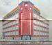 Scheikundigestraat 34-36, ingekleurde perspectieftekening met ontwerp voor een refter op het dak, GAA/DS 32459 (14.01.1947)