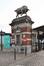 Ropsy Chaudronstraat 24, Het Slachthuis en de Markten van Anderlecht-Kuregem, detail aan de centrale inkom, (© ARCHistory, 2019)