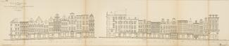 Projet de restauration des façades des maisons, rue au Beurre, 22 à 48; 53 à 15 (dressé par F. Malfait), © AOE, B1360L, 1917