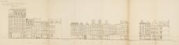 Projet de restauration des façades des maisons, état actuel, rue des Chapeliers, 39 à 29; 27 à 11; 9 à 1, © AOE, B1363L, [s.d.]