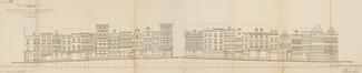 Projet de restauration, état actuel, rue du Marché aux Fromages, 2 à 28, 35 à 1 (relevé de F. Malfait), © AOE, B1366L, 1917
