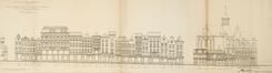 Restauratieproject gevels woningen, huidige toestand, Grasmarkt 55 tot 7, 5 tot 1 (opgetekend F. Malfait), © AOE, B1353L, 1915