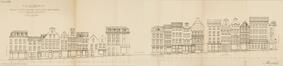 Projet de restauration des façades des maisons, état actuel, rue de la Violette 2 à 20; 22 à 44 (relevé de F. Malfait), © AOE, B1371L, [s.d.]